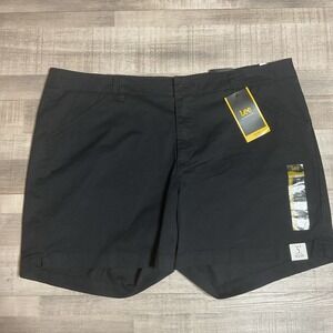 Lee Shorts Womens Medium‎ Black Midrise Chino Casual Size 18 Summer Lightweight